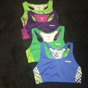 4 REEBOK kids sports bras