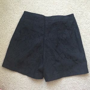 Black floral shorts