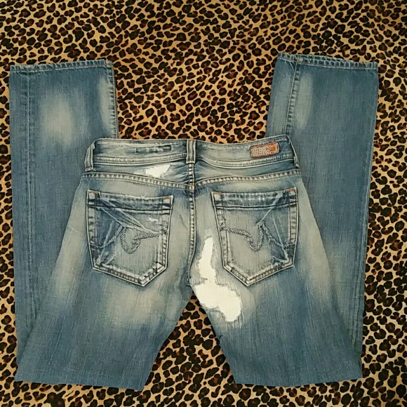 Adriano Goldschmied Distressed Straight Leg Jeans - Picture 2 of 4