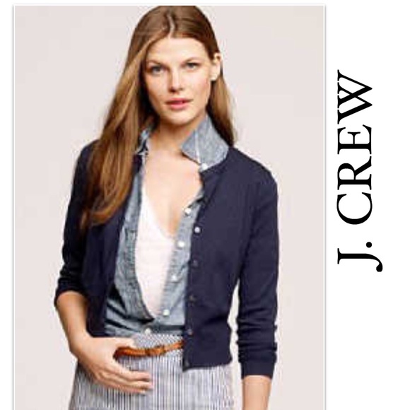 j crew navy cardigan