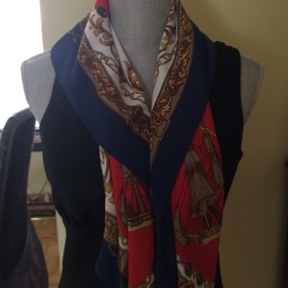Vintage Silk scarf ,size 34 X 33 inches