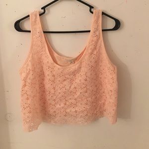 Peach floral crop top