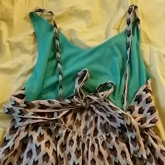 Art Deco Print Backless Sundress Tea and Cup Small - Picture 4 of 4