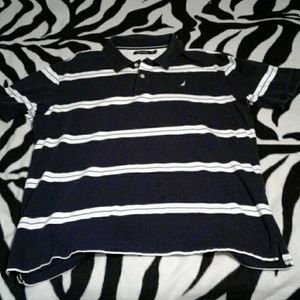 Short sleeve button down polo shirt.