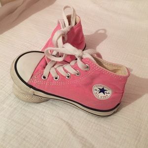 Pink high top converse