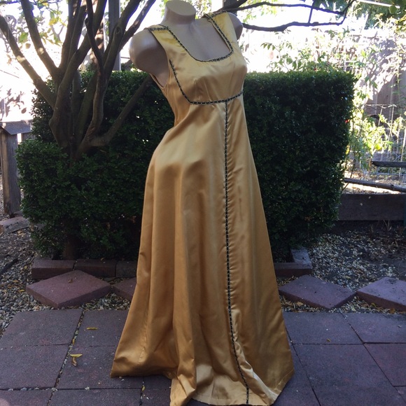 Vintage Costume Estate Gold Satin Renaissance Gown
