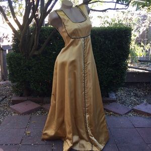 Vintage Costume Estate Gold Satin Renaissance Gown