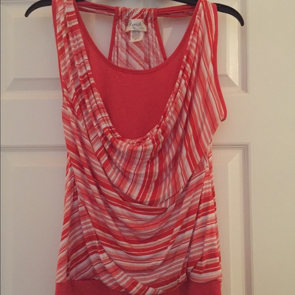 Orange/White Tank Top