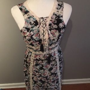 Lulus small maxi with crochet detail and tassels