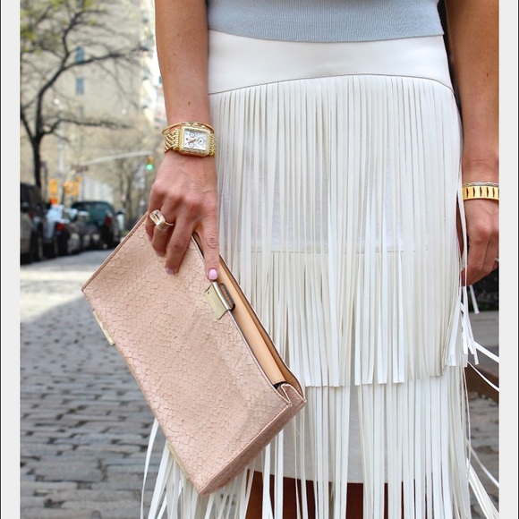 BCBGMaxAzria Dresses & Skirts - BCBGMAXAZRIA off white fringe skirt