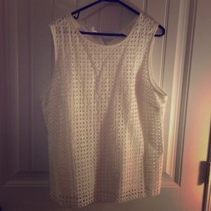 Beautiful Eyelet White Blouse - Adiva size XL