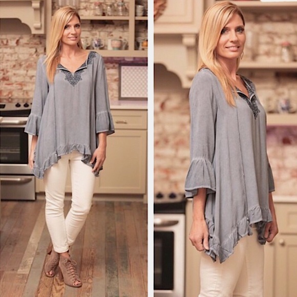 Embroidered Tunic with Ruffled Hem! - Picture 3 of 3