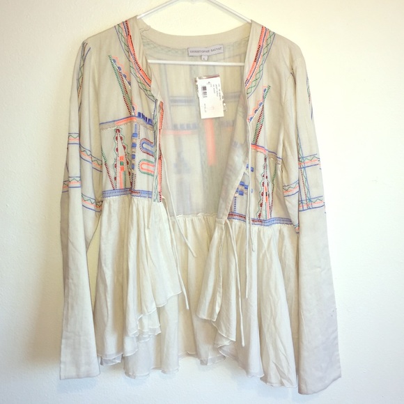Christophe Sauvat multicolor printed ruffle jacket