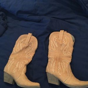 Faux leather "cowgirl boots"