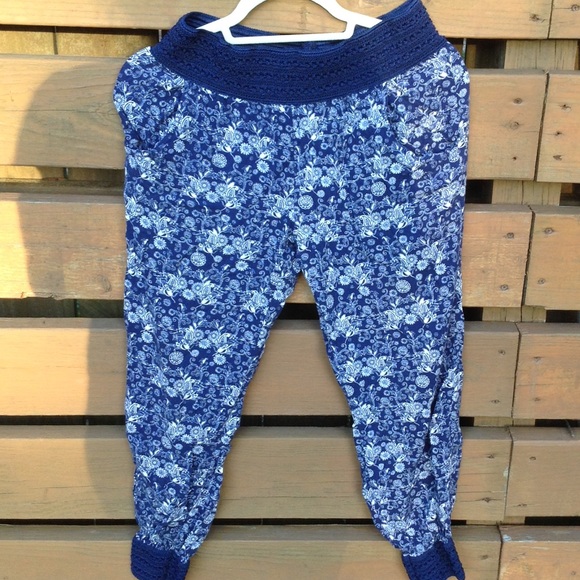Blue hippie parachute capris from Maui Nicks