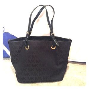 Michael kors black monogrammed totebag