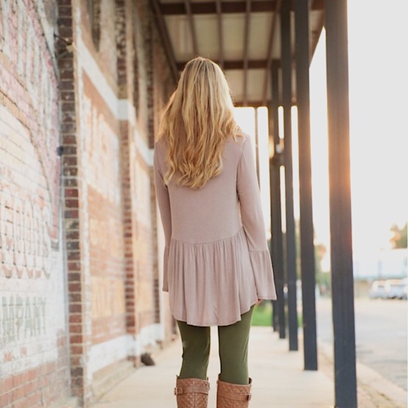 Mocha Bell Sleeve Baby Doll Tunic! - Picture 3 of 3