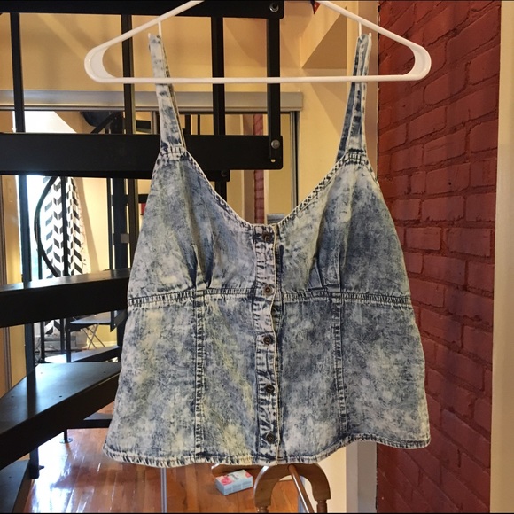 Jean button up top