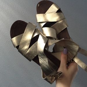 Steve Madden Gold Strappy Sandals