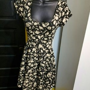 black and ivory floral dress
