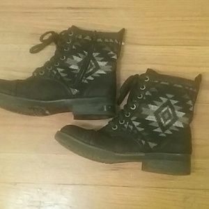 Black combat boots