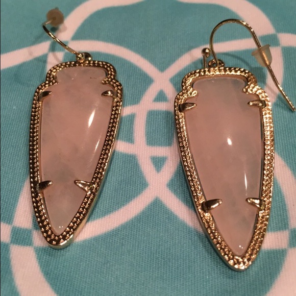 Kendra Scott Skylar Rose Quartz earrings - Picture 3 of 3