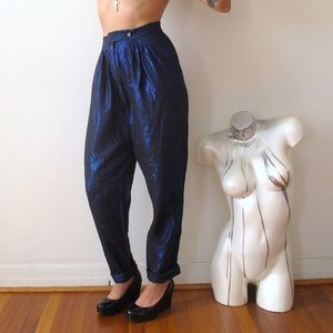 90s minimalist high waist metallic striped pants