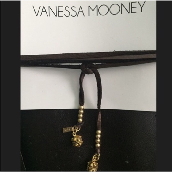 NEW Vanessa Mooney Brown Leather Bolo Necklace