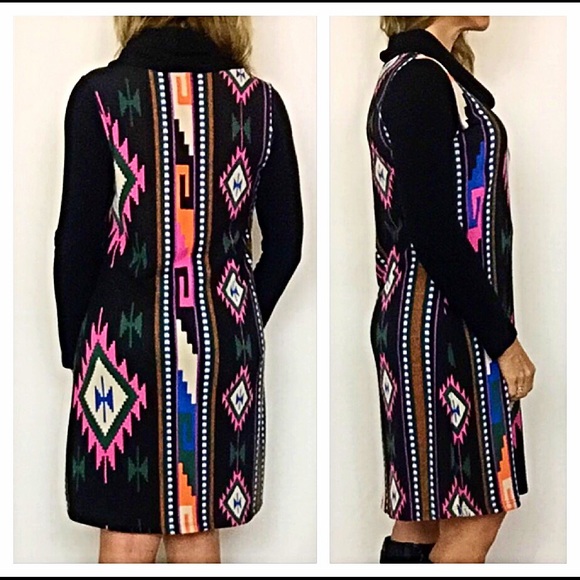 Sold Gorgeous Flattering Tribal Sweater Dress - Picture 2 of 4