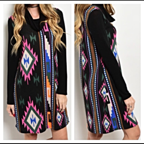 Sold Gorgeous Flattering Tribal Sweater Dress - Picture 3 of 4