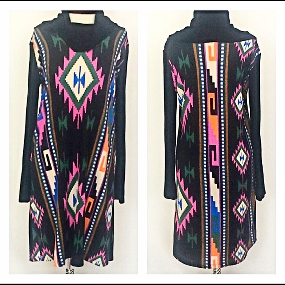 Sold Gorgeous Flattering Tribal Sweater Dress - Picture 4 of 4