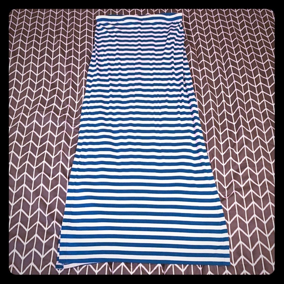 Michael Kors Blue & White Maxi Skirt