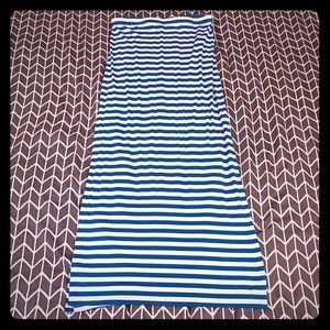 Michael Kors Blue & White Maxi Skirt