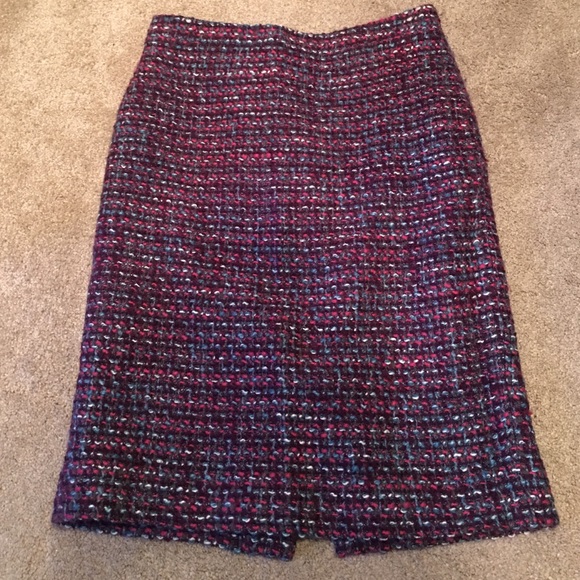J crew purple tweed pencil skirt. Sz 4