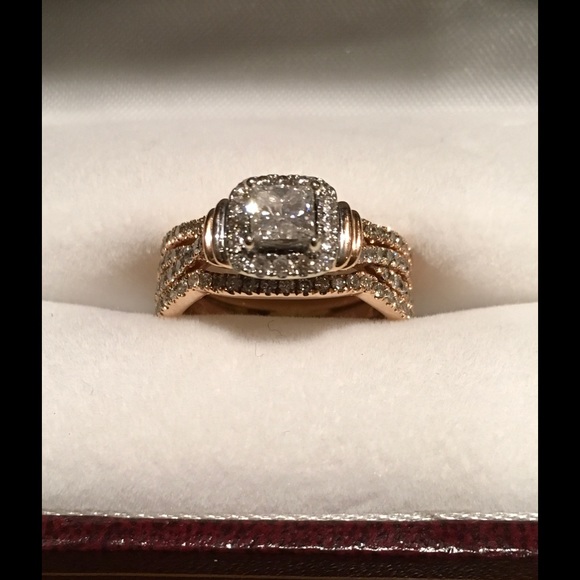 Rose Gold Engagement and Wedding Rings