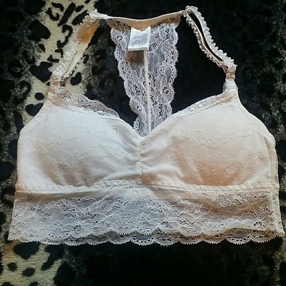 White laced bralette