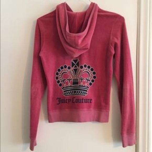 Juicy Couture Rose Velour Track Jacket L