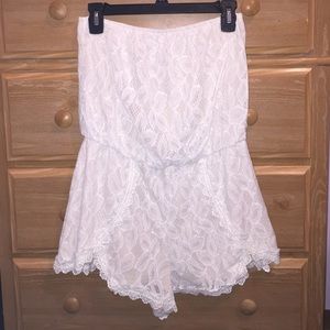 Free People Size S White Lace Romper NWOT