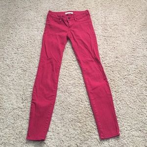 Bullhead black red denim leggings size 1
