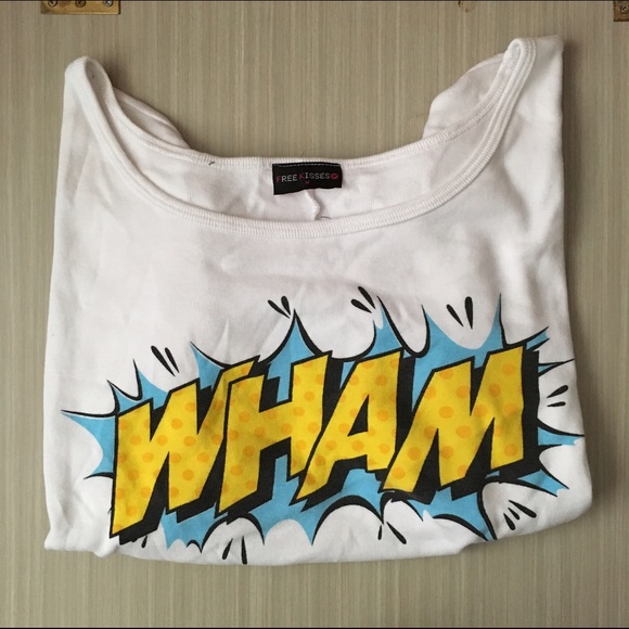 'WHAM' Short Sleeved Kitsch Print Crop Top - Picture 1 of 4