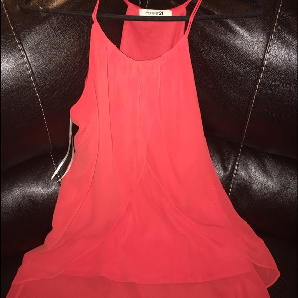Orange layered dress. Forever 21. Medium.