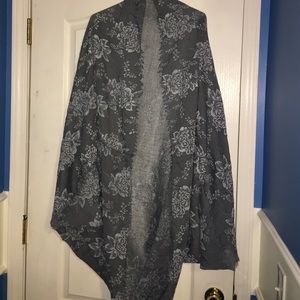 Gray floral shrug