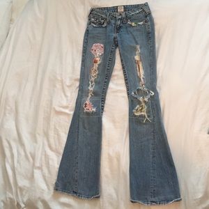 One of a kind TR jeans with patches!