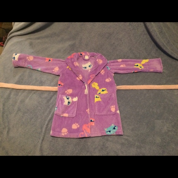💜 Fleece Sassy Kitty Robe 🐱 - Picture 2 of 3