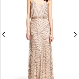 Adrianna Papell Art Deco Beaded Blouson Gown