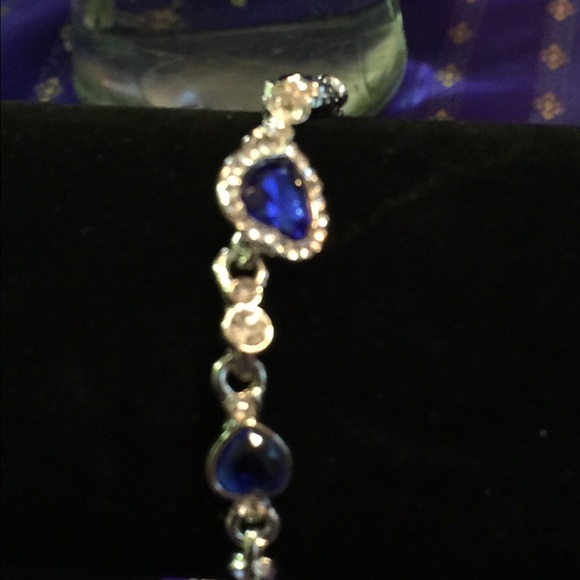 Ladies Ocean blue Rhinestone Bracelet - Picture 2 of 3