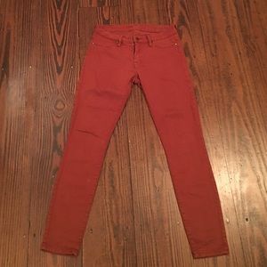 Burnt Red Skinny Legging Jeans