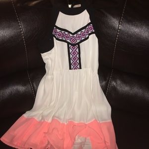 GB dress. White w/ pink and black. Back zipper.