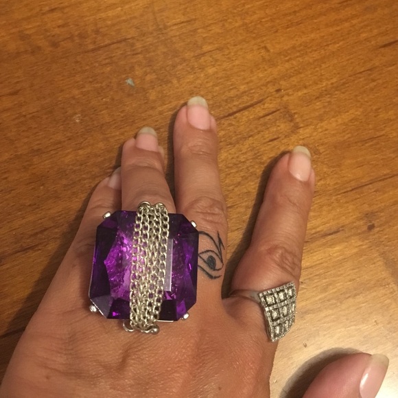 Purple statement ring