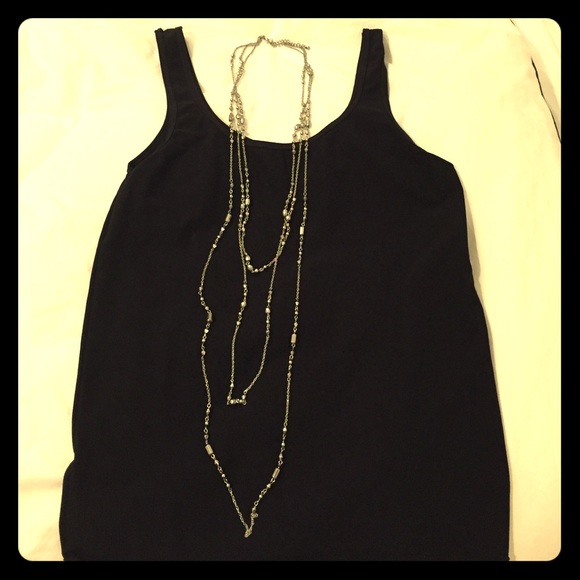 Long layered beaded necklace